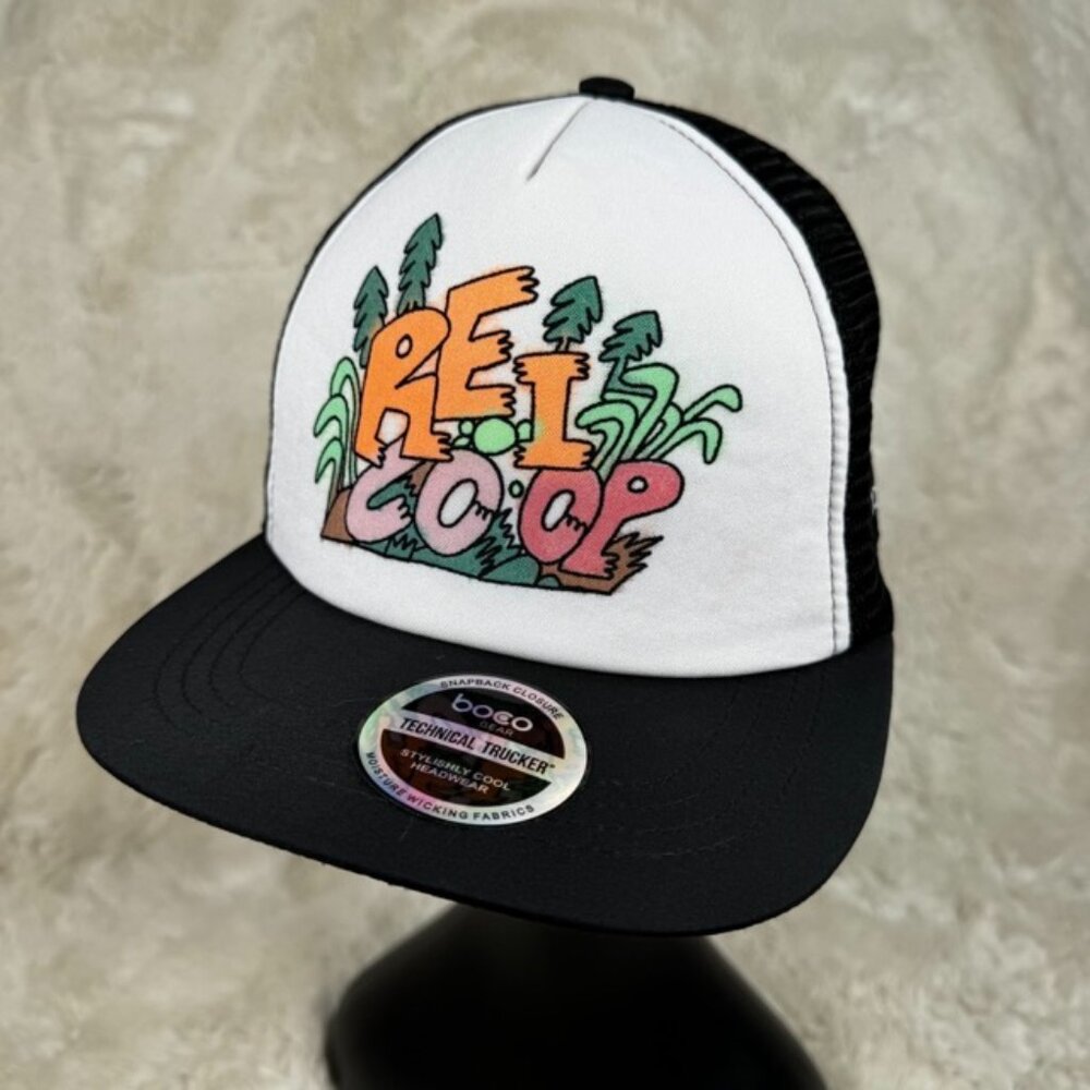 REI Co-Op Snapback Trucker Hat  Cap BOCO Gear Running Hiking Outdoors Workout